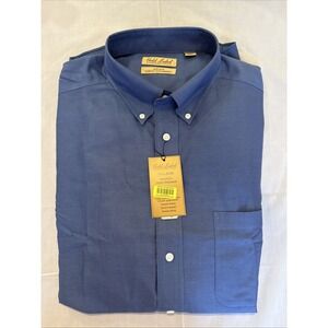 roundtree yorke gold label dress shirt 2XL Tall Blue No Iron Button Down Collar